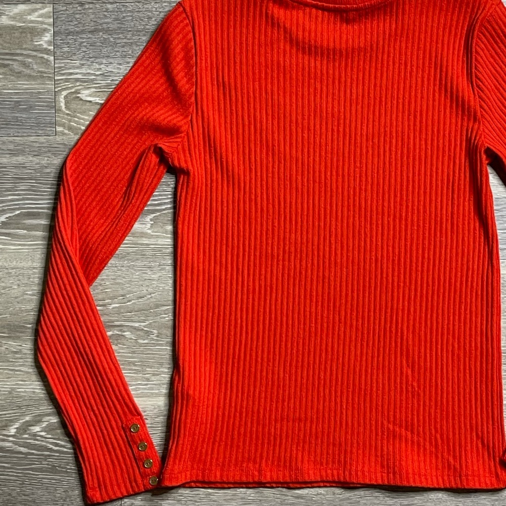 Zara orange knit ribbed sweater size large NWOT Halloween fall sweater